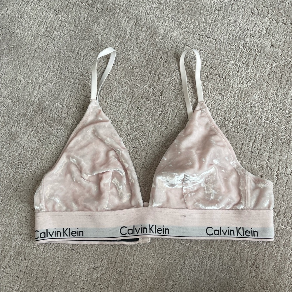 Calvin Klein bralette, light pink velvet